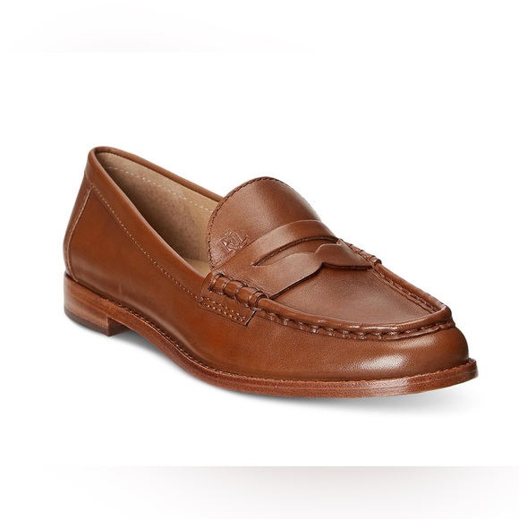 Lauren Ralph Lauren Shoes - Lauren Ralph Lauren Women's Wynnie Loafers Deep Saddle Tan Leather Size 9B
